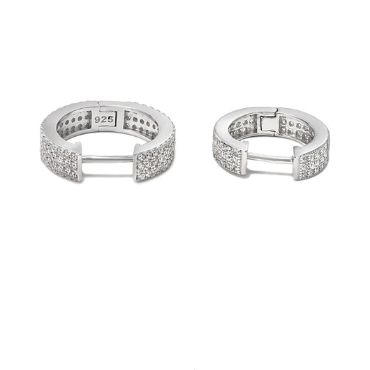 Aretes de Plata S925 con Diamantes Completos para Hombre - Estilo Hip-hop - Image 8