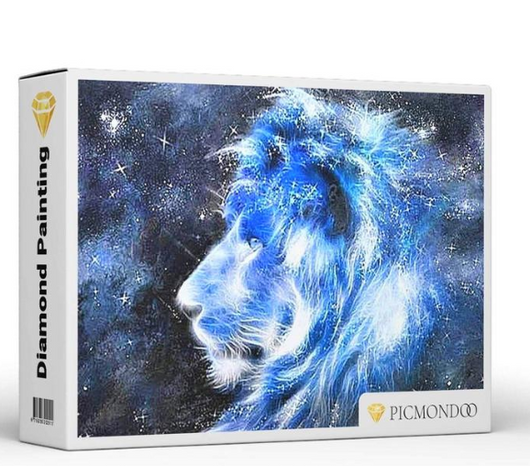 Pintura de Diamantes 5D León Cielo Estrellado - Stickers Adhesivos de Cristal - Image 4