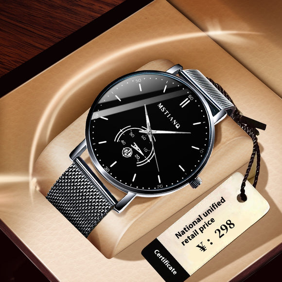 Cinturón Tecnológico de Acero Refinado con Calendario - Diseño Coreano Elegante Negro