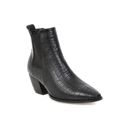 Botas Cortas con Tacón Grueso para Mujer