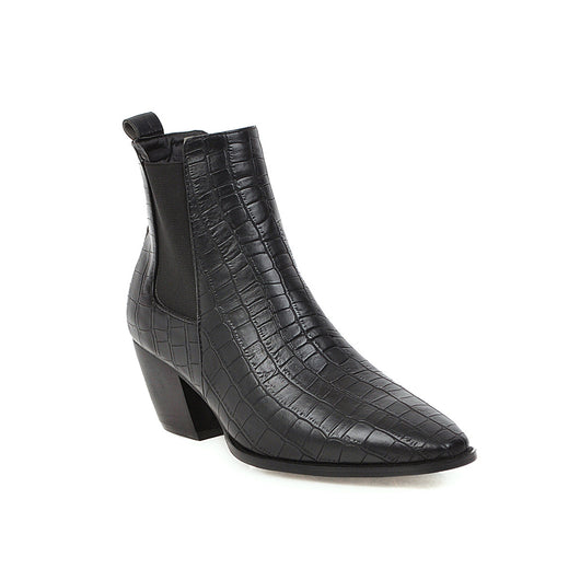 Botas Cortas con Tacón Grueso para Mujer