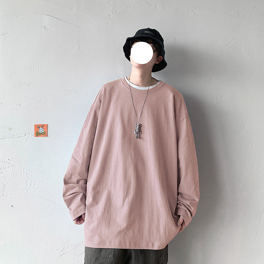 Camiseta Manga Larga Hombre Cuello Redondo Suelta Primavera Otoño - Image 14