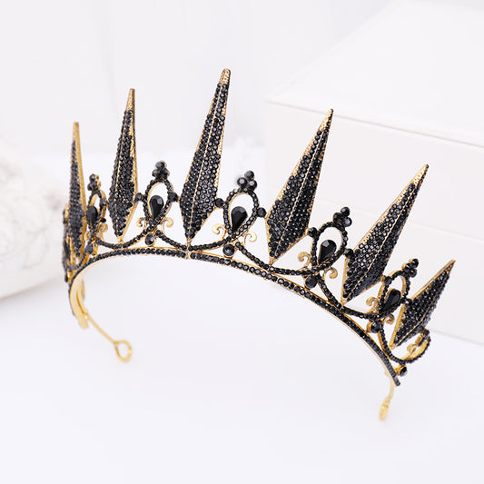 Corona Diadema Nupcial Negra Estilo Barroco