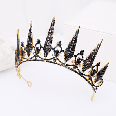 Corona Diadema Nupcial Negra Estilo Barroco