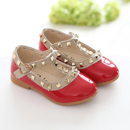 Zapatos de Niña Coreanos de Moda Otoñal con Remaches - Zapatillas Princesa para Baile - Image 4
