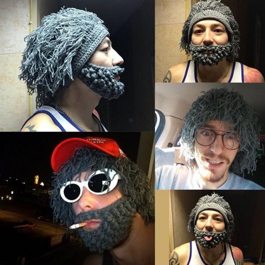 Gorro de Lana Tejido a Mano con Barba Postiza - Disfraz Cómico Unisex - Image 9