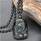 Colar Baguá de Obsidiana com Cabeça de Lobo e Peixe Buda Lateral