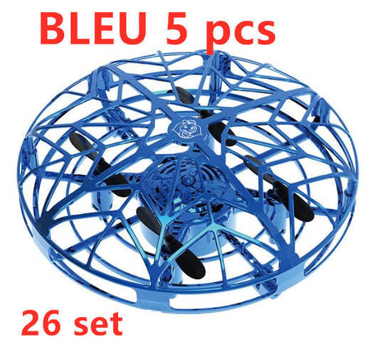 Gold mini UFO drone with a spherical protective cage and black propellers, sold as a 3-piece set. - Image 30