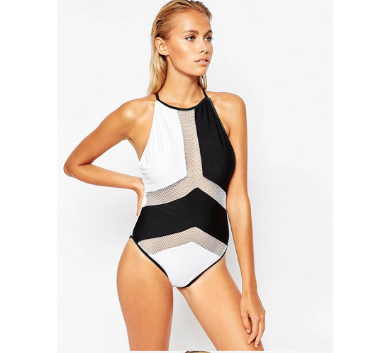 Traje de Baño Enterizo Sexy con Malla - Diseño Europeo y Americano