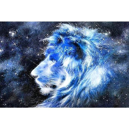 Pintura de Diamantes 5D León Cielo Estrellado - Stickers Adhesivos de Cristal