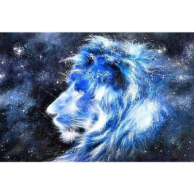 Pintura de Diamantes 5D León Cielo Estrellado - Stickers Adhesivos de Cristal