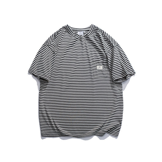 Camiseta Japonesa a Rayas con Manga Corta Suelta - Image 8