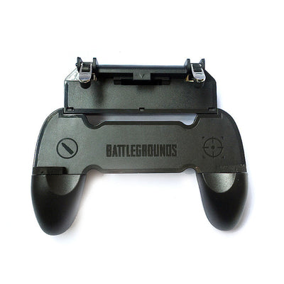 Black mobile gaming controller with 'BATTLEGROUNDS' text, featuring two top triggers and ergonomic hand grips. - Image 20