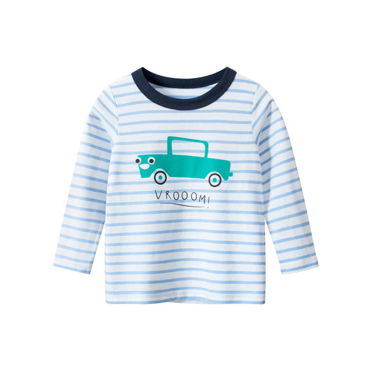Camiseta Infantil Manga Larga a Rayas - Básico Versátil