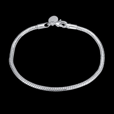 Pulsera de Plata con Hueso de Serpiente 3mm - Image 12