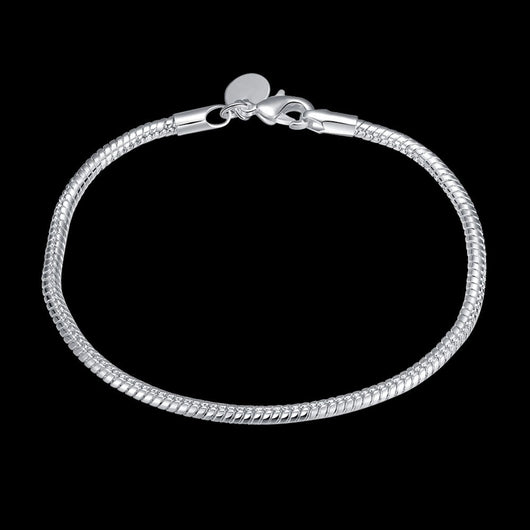 Pulsera de Plata con Hueso de Serpiente 3mm - Image 12