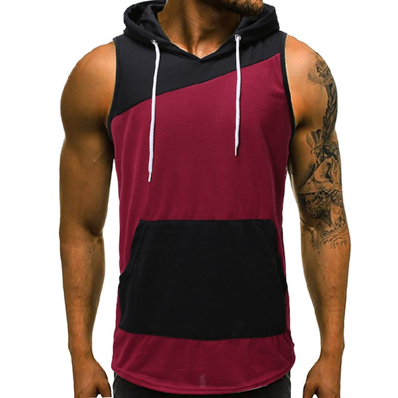 Chaleco Deportivo sin Mangas con Capucha y Combinación de Colores para Verano