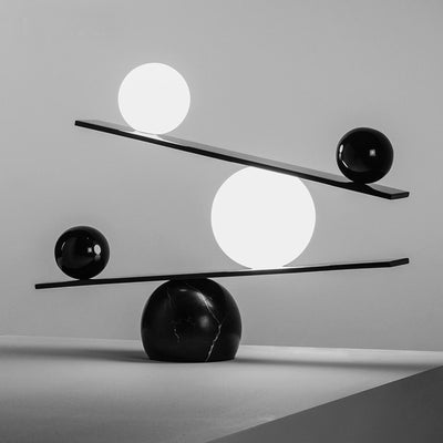 Lámpara Decorativa de Mármol y Vidrio con Esfera para Hoteles y Dormitorios - Image 3