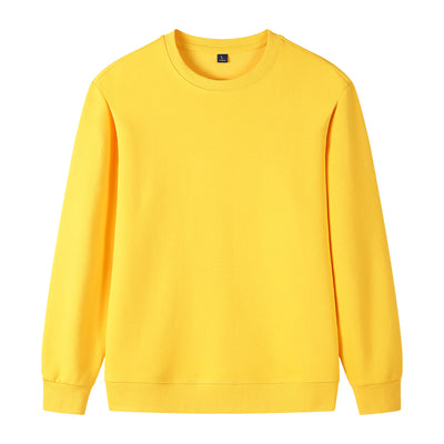 Navy blue pure cotton long sleeve round neck sweatshirt with ribbed cuffs and hem, displayed flat. - Image 26