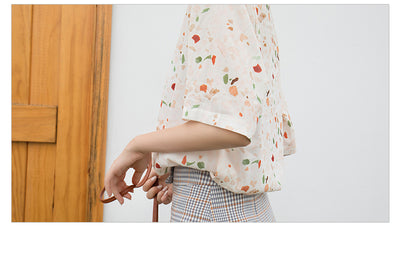 Blusa Retro de Chifón Floral para Primavera y Verano - Image 14