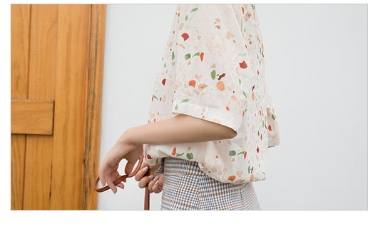 Blusa Retro de Chifón Floral para Primavera y Verano - Image 14