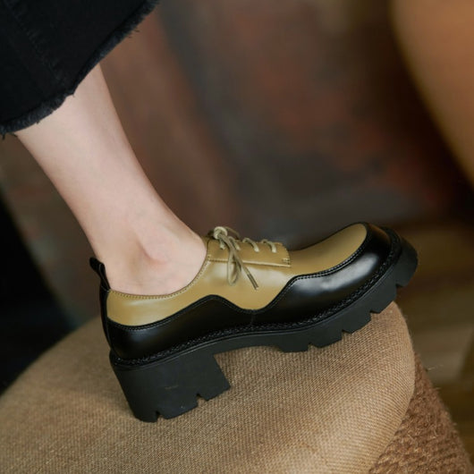 Zapatos Oxford Retro Británicos con Suela Gruesa para Mujer - Image 2