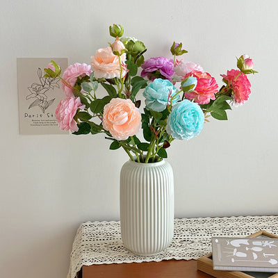 Flores Artificiales de Peonía y Rosa Premium para Decoración del Hogar - Image 2