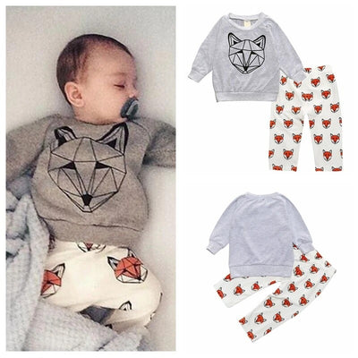 Conjunto Infantil Unisex Estampado Zorro - Primavera y Otoño - Image 4