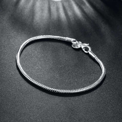 Pulsera de Plata con Hueso de Serpiente 3mm - Image 5