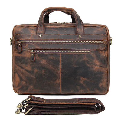 Maletín de Cuero Vintage Crazy Horse para Hombre - Image 10