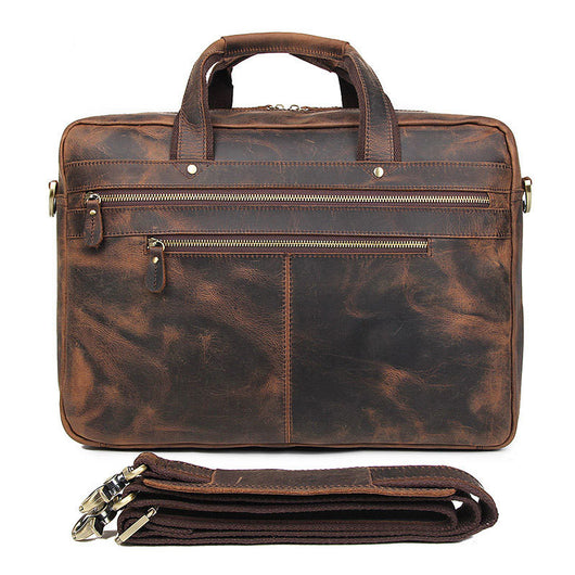 Maletín de Cuero Vintage Crazy Horse para Hombre - Image 10