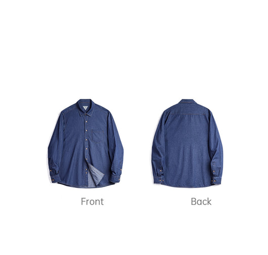 Camisa Vaquera de Trabajo Retro Americana con Bolsillo - Image 15