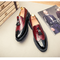 Zapatos Casuales Hombre Estilo Coreano con Borlas y Suela Gruesa