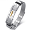 Pulsera Brazalete Ajustable de Acero Inoxidable con Cruz Bíblica para Hombre - Joyería Cristiana