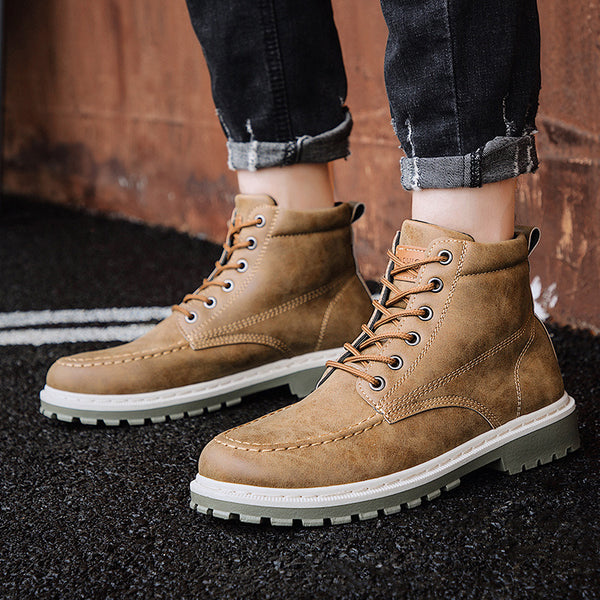 Botas Martin de Cuero para Hombre - Estilo Británico Motociclista