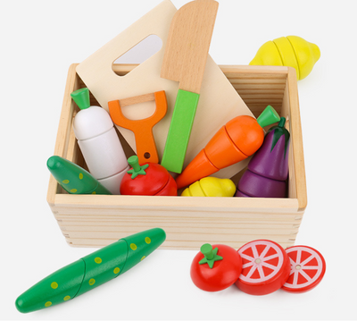 Juguete de Corte Magnético de Frutas y Verduras con Música en Madera - Image 4