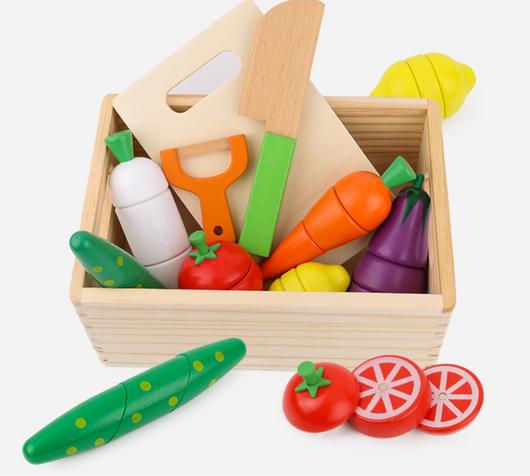 Juguete de Corte Magnético de Frutas y Verduras con Música en Madera - Image 4