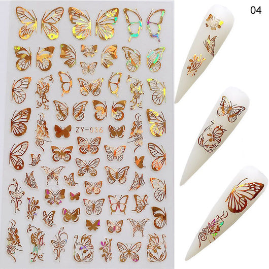 Calcomanías Láser de Mariposa para Uñas - Diseño Simulado Delgado - Image 12