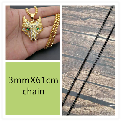 Collar Vikingo para Hombre con Dije de Cabeza de Lobo en Acero Inoxidable Dorado - Image 6