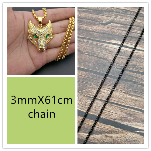 Collar Vikingo para Hombre con Dije de Cabeza de Lobo en Acero Inoxidable Dorado - Image 6