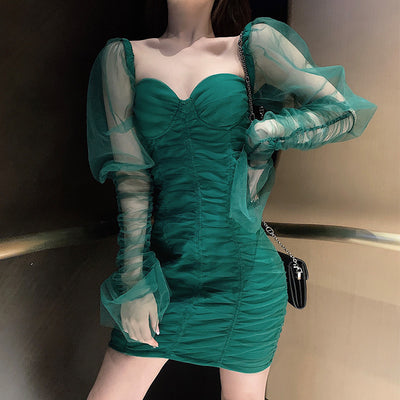 Vestido de Gasa con Mangas Abullonadas - Image 25