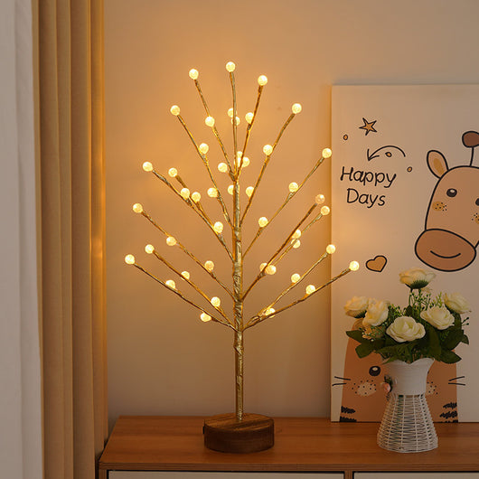 Luces LED Árbol de Cuentas Navideñas - Decoración Luminosa para Fiestas