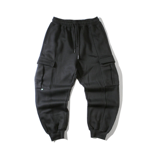 Pantalones de Chándal Gris Gray Guard para Hombre - Felpa Gruesa Recta Suelta