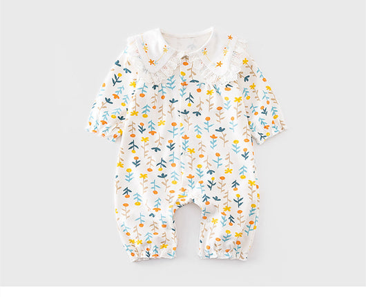 Jumpsuit Infantil de Manga Larga con Estampado Floral - Image 4