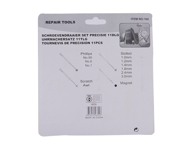 Kit de 11 Destornilladores de Precisión para Relojes y Reparaciones