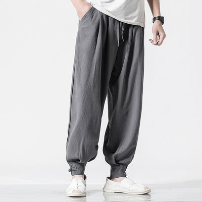 Pantalones Harem de Algodón y Lino Estilo Asiático - Cómodos y Versátiles - Image 2