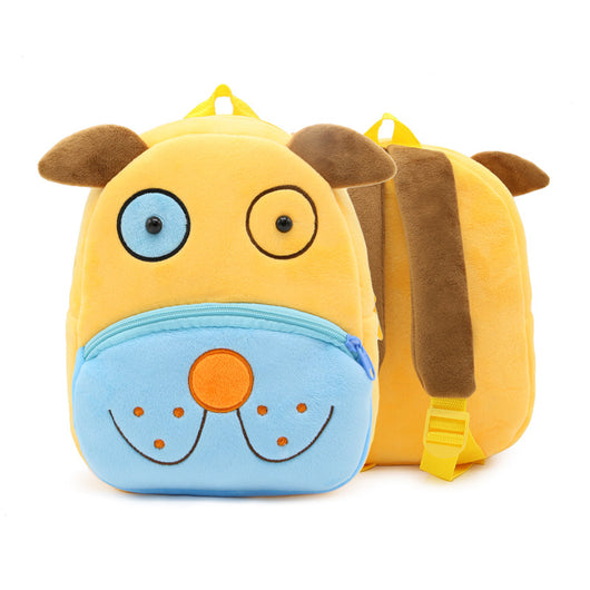 Cute green plush dinosaur backpack with red spikes, a blue front pocket, and yellow horn, for kindergarten children. - Image 6