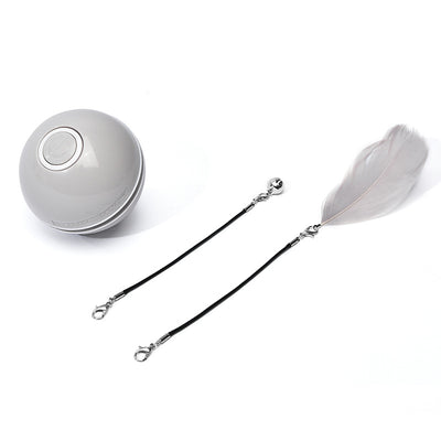 Blue LED Magic Ball pet toy for cats, packaged with batteries, measuring 6.4cm, on a white background. - Image 12