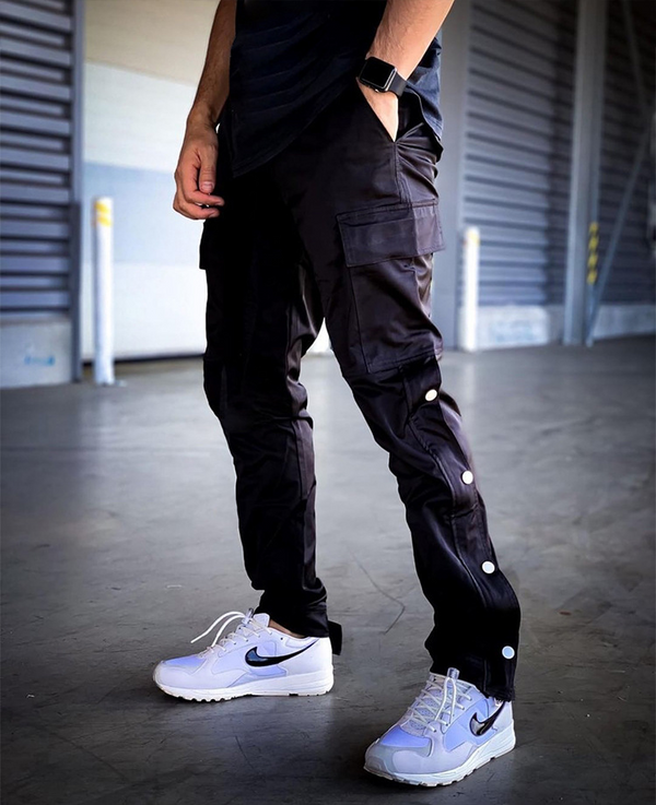Pantalones Cargo Holgados con Múltiples Bolsillos y Pierna Recta