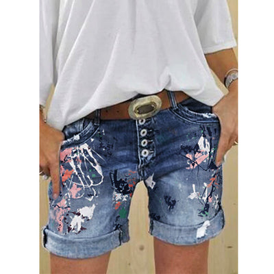 Shorts de Mezclilla Estampados Efecto Lavado - Image 10